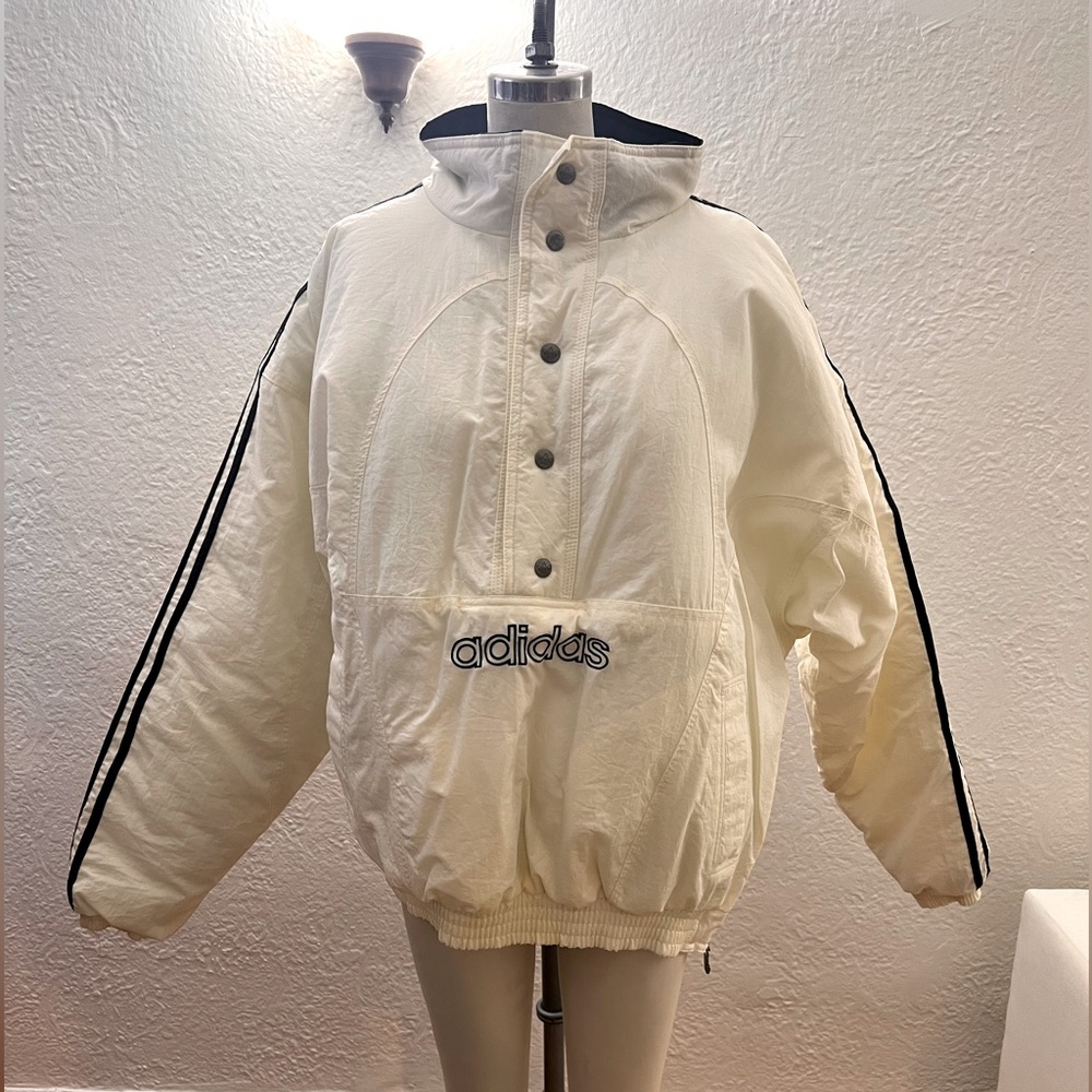 Amazing White Oversized Vintage 90s Adidas Puffer Coat, Great Condition